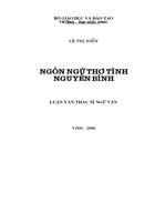 Ngôn ngữ thơ tình nguyễn bính