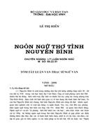 Ngôn ngữ thơ tình nguyễn bính