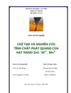 Chế tạo và nghiên cứu tính chất phát quang của hạt nano ZnS Ni2 Mn2