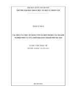 Vai trò của việc sử dụng vốn xã hội trong các doanh nghiệp nhỏ và vừa trên địa bàn thành phố Hà Nội