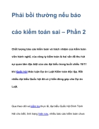 Phải bồi thường nếu báo cáo kiểm toán sai