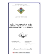 PT hoạt động xuất khẩu cá tra basa của công ty CP Thủy sản Cafatex