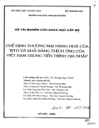 Chế định thuơng mại hàng hóa của WTO và khả năng thích ứng của Việt Nam trong tiến trình hội nhập