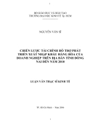 Chiến lược tài chính hỗ trợ phát triển xuất nhập khẩu hàng hóa của doanh nghiệp trên địa bàn tỉnh Đồng Nai đến năm 2010