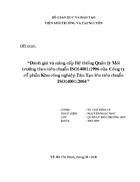 Đánh giá và nâng cấp Hệ thống Quản lý Môi trường theo tiêu chuẩn ISO14001 1996 của Công ty cổ phần Khu công nghiệp Tân Tạo lên tiêu chuẩn ISO14001 2004