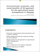 Benefits of the 3R approach for agricultural waste management AWM in Vietnam