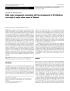 Solid waste management associated with the development of 3R initiatives case study in major urban areas of Vietnam