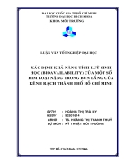 Xác định khả năng tích luỹ sinh học bioavailability của một số kim loại nặng trong bùn lắng của kênh rạch thành phố hồ chí minh