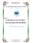 Phân Tích Công Ty Phân Bón Đạm Phú Mỹ mã chứng khoán DPM