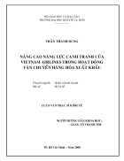 Nâng cao năng lực cạnh tranh của vietnam airlines trong hoạt động vận chuyển hàng hóa xuất khẩu