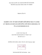 Nghiên cứu về một số biến đổi hình thái và sinh lý trong sự kéo dài đời sống mô phân sinh hoa tự ở lan dendrobium sp