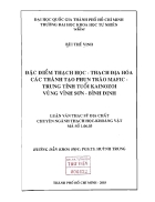 Đặc điểm thạch học thạch địa hóa các thành tạo phun trào mafic trung tính tuổi kainozoi vùng vĩnh sơn bình định