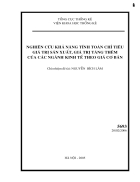 Nghiên cứu khả năng tính toán chỉ tiêu giá trị sản xuất giá trị tăng thêm của các ngành kinh tế theo giá cơ bản