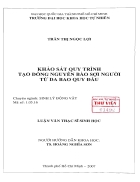 Khảo sát quy trình tạo dòng nguyên bào sợi người từ da bao quy đầu