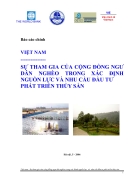 Việt nam Sự tham gia của cộng đồng ngư dân nghèo trong xác đimh nguồn lực và nhu cầu đầu tư phát triển thủy sản