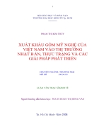 Xuất khẩu gốm mỹ nghệ của Việt Nam vào thị trường Nhật Bản thực trạng và các giải pháp phát triển