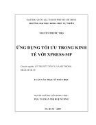 Ứng dụng tối ưu trong kinh tế với xpress mp