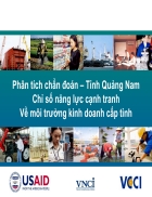 Phân tích chuẩn đoán tỉnh Quảng Nam Chỉ số năng lực cạnh tranh về môi trường kinh doanh cấp tỉnh