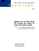 Nghiên cứu về Phân đoạn Thị trường lao động và chính sách giảm nghèo