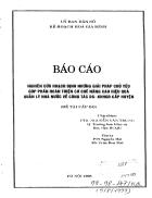 Nghiên cứu hoạch định những giải pháp chủ yếu góp phần hoàn thiện cơ chế nâng cao hiệu quả quản lý nhà nước về công tác Dân số kế hoạc hóa gia đình cấp huyện