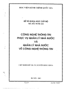 Công nghệ thông tin phục vụ quản lý nhà nước và quản lý nhà nước về công nghệ thông tin