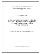 Khảo sát hiện trạng đất và hiệu quả của hệ thống thủy lợi khu vực hóc môn bình chánh tp hồ chí minh