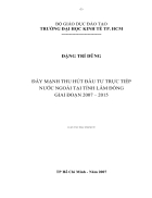 Đẩy mạnh thu hút đầu tư trực tiếp nước ngoài tại tỉnh lâm đồng giai đoạn 2007 2015