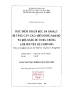 Đặc điểm thạch học đá basalt hệ thống cây gáo miền đông nam bộ và khả năng sử dụng chúng làm nguyên liệu khoáng hóa