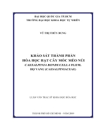 Khảo sát thành phần hóa học hạt cây móc mèo núi caesalpinia bonducella flem họ vang caesalpiniaceae