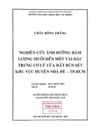 Nghiên cứu ảnh hưởng hàm lượng muối đến một vài đặc trưng cơ lý của đất bùn sét khu vực huyện nhà bè tp hcm