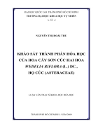 Khảo sát thành phần hóa học của hoa cây sơn cúc hai hoa wedelia biflora l dc họ cúc asteraceae