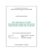 Phát triển dịch vụ ngân hàng của Ngân hàng thương mại trên địa bàn thành phố Hồ Chí Minh thời kỳ hậu WTO