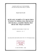 Bước đầu nghiên cứu dịch treo tế bào cây đinh lăng polyscias fruticosa l Harms trong mục đích thu nhận saponin