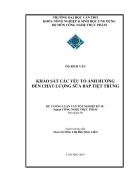 Khảo sát các yếu tố ảnh hưởng đến chất lượng sữa bắp tiệt trùng