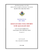 Khảo sát khả năng chế biến nước quách lên men