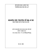 Nghiên cứu truyện cổ Mạ K ho bằng phương pháp so sánh ngoại hình