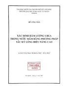 Xác định hàm lượng urea trong nước mắm bằng phương pháp sắc ký lỏng hiệu năng cao