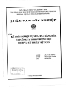 Kế toán nghiệp vụ mua bán hàng hoá tại công ty TNHH thương mại dịch vụ kỹ thuật Việt Can