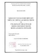 Khảo sát tần suất đột biến gen trên các chủng lao kháng thuốc và ứng dụng kỹ thuật pcr re trong chẩn đoán nhanh bệnh lao kháng isoniazid