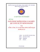 Một số giải pháp nhằm nâng cao hiệu quả kinh doanh tại Tổng Công ty Cổ phần đường sông Miền Nam