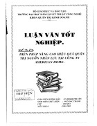 Biện pháp nâng cao hiệu quả quản trị nguồn nhân lực tại công ty American Home