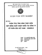 Phân tích tình hình thực hiện hợp đồng xuất nhập khẩu tại công ty cổ phần sữa Việt Nam