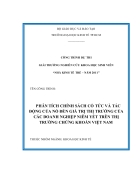 Phân tích chính sách cổ tức và tác động của nó đến giá trị thị trường của các doanh nghiệp niêm yết trên thị trường chứng khoán Việt Nam