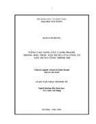 Nâng cao năng lực cạnh tranh trong đấu thầu xây dựng của Công ty Xây dựng công trình 545