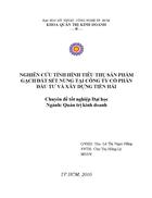 Nghiên cứu tình hình tiêu thụ sản phẩm gạch đất sét nung ở công ty cổ phần đầu tư và xây dựng Tiền Hải