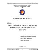 Các giải pháp hoàn thiện công tác quản trị nguồn nhân lực tại công ty TNHH DV TM HOÀNG VŨ