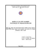Một số giải pháp phát triển hoạt động gia công may mặc xuất khẩu ở công ty TNHH Doosol Việt Nam