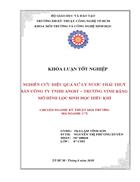 Nghiên cứu hiệu quả xử lý nước thải thuỷ sản Công Ty TNHH ANGST TRƯỜNG VINH bằng mô hình lọc sinh học hiếu khí
