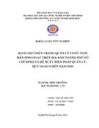 Khảo sát hiện trạng quản lý chất thải rắn trên địa bàn thành phố Hồ Chí Minh và đề xuất biện pháp quản lý quy hoạch đến năm 2030
