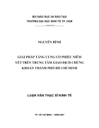 Giải pháp tăng cung cổ phiếu niêm yết trên trung tâm giao dịch chứng khoán thành phố Hồ Chí Minh